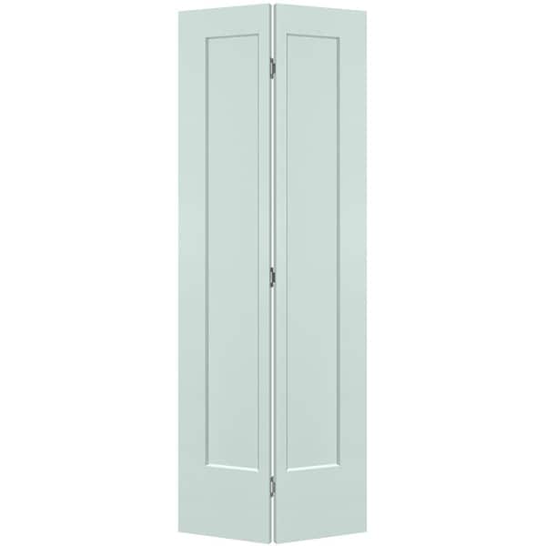 Masonite 30 in. x 80 in. 1-Panel Lincoln Park Hollow Core Sea Glass Molded Composite Bi-Fold Door