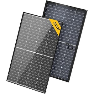 12-Volt N-Type 16BB 200-Watt Bifacial Monocrystalline Solar Panel for RV Camping Boat Marine Log Cabin Roof