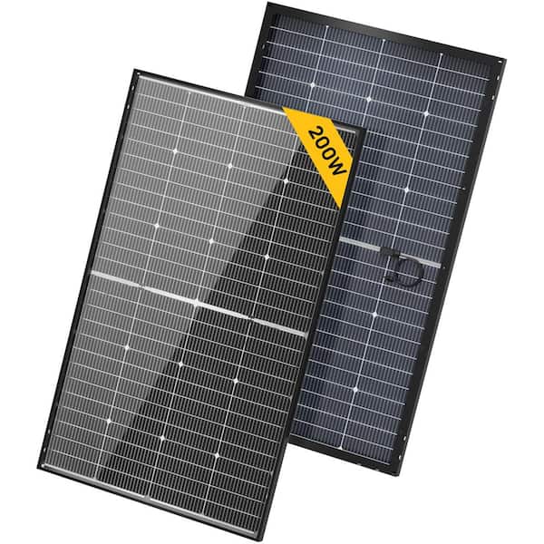 BougeRV 12-Volt N-Type 16BB 200-Watt Bifacial Monocrystalline Solar Panel for RV Camping Boat Marine Log Cabin Roof