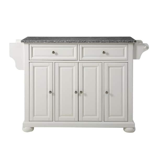 CROSLEY FURNITURE Alexandria White Kitchen Island with Granite Top