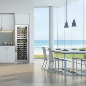 153 Bottle Seamless Stainless Steel Dual Zone Wine Refrigerator