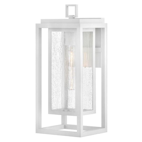 HINKLEY Republic 1-Light Textured White Hardwired Outdoor Wall Lantern Sconce