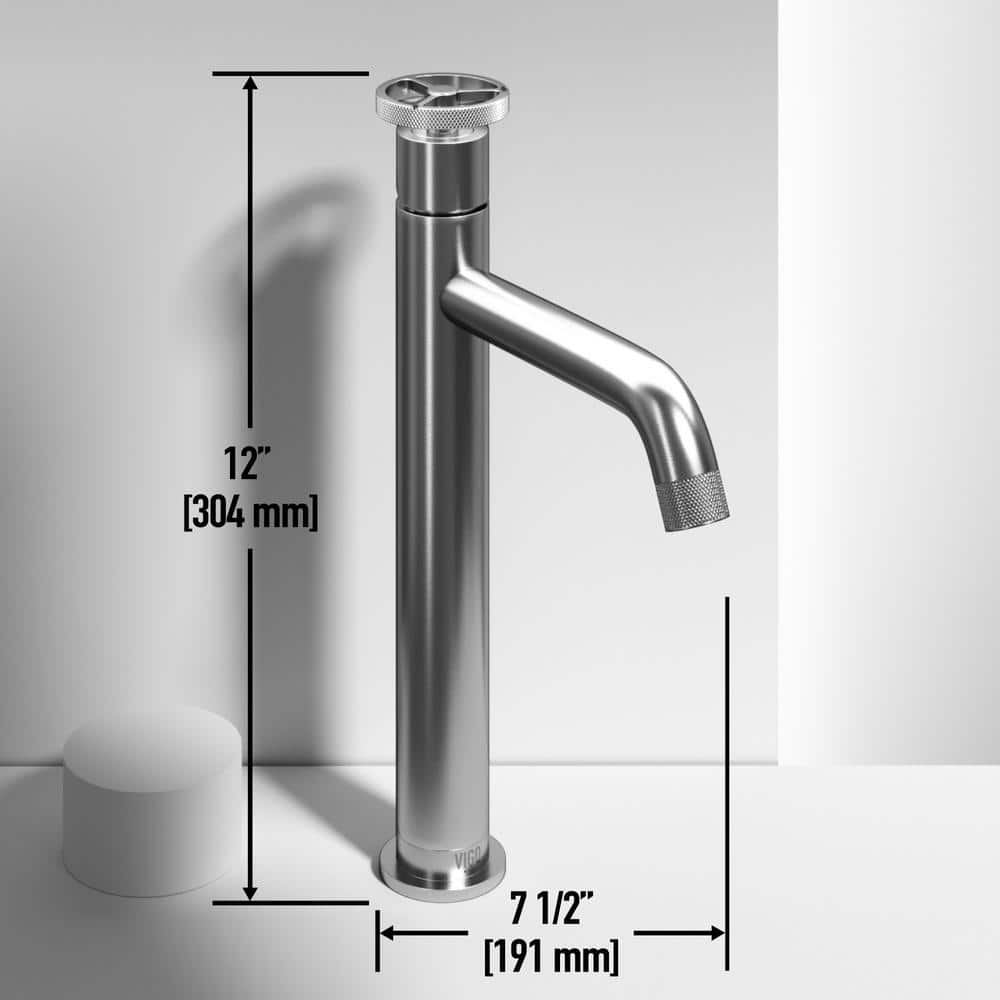 Cass Brushed Nickel Single Handle Vessel Faucet