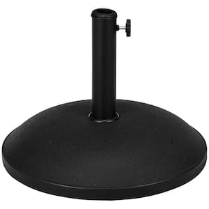20 in 55 lb. Steel Round Cement Patio Umbrella Base Market Parasol Holder with Knob for 1.3, 1.5, 1.9 Pole, in Black