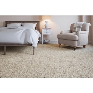 Trendy Threads I - Marvell - Beige 40 oz. SD Polyester Texture Installed Carpet