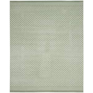 Casual Green 8 ft. x 10 ft. Checker Contemporary Area Rug