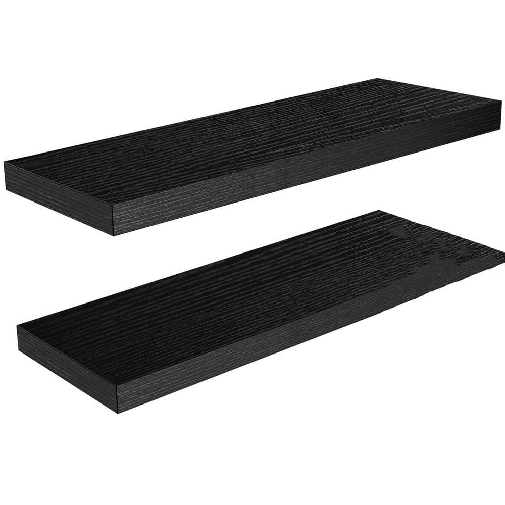 31.5 in. W x 6.7 in. D Black Floating Shelves for Living Room, Decorative W