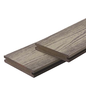 Apex 1 in. x 6 in. x 8 ft. Arctic Birch Grey PVC Grooved Deck Boards (2-Pack)