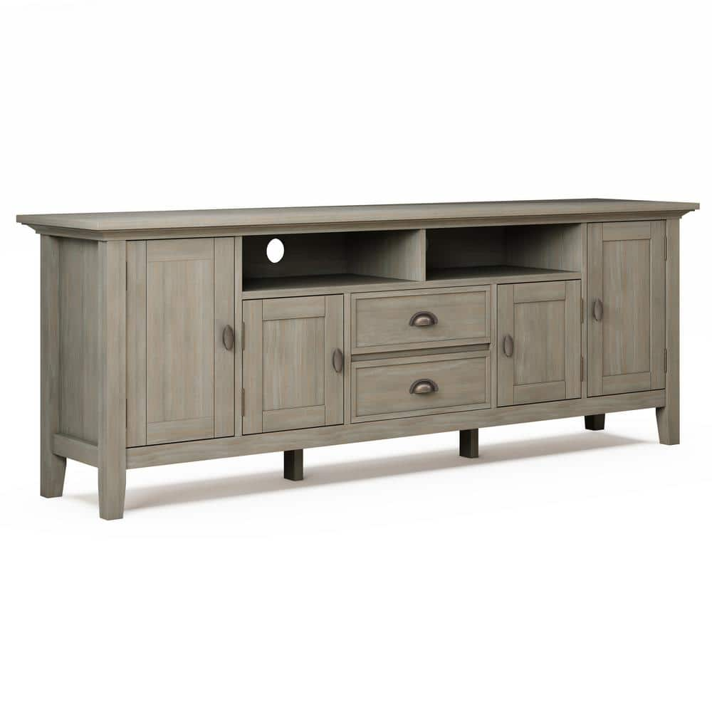 Simpli Home Redmond Solid Wood 72 in. Wide Transitional TV Media Stand ...