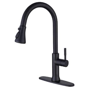 Touch Single Handle Pull Down Sprayer Kitchen Faucet with Advanced Spray Smart Stainless Steel Sink Taps in Matte Black