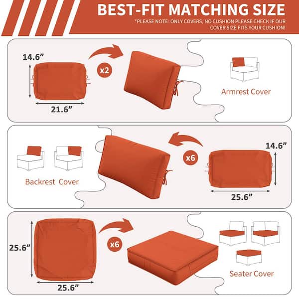WNP 14-Piece Outdoor Cushion Cover Set (Slipcovers Only