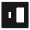 Lutron Fassada 2-Gang White 1-Toggle / 1-Decorator / Rocker Plastic Wall Plate-Black FG-2-TD-BL