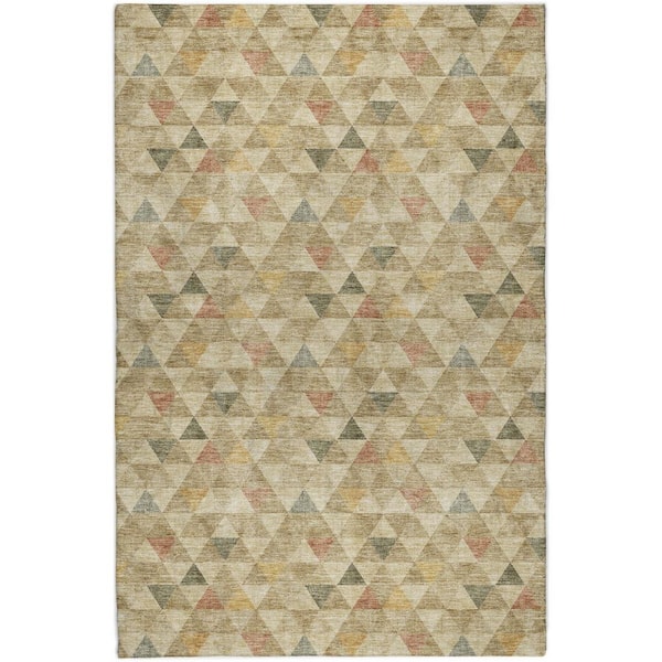 Dream Shag Premium Machine Washable Abstract ADS612 Beige 9 ft. x 12 ft. Area Rug
