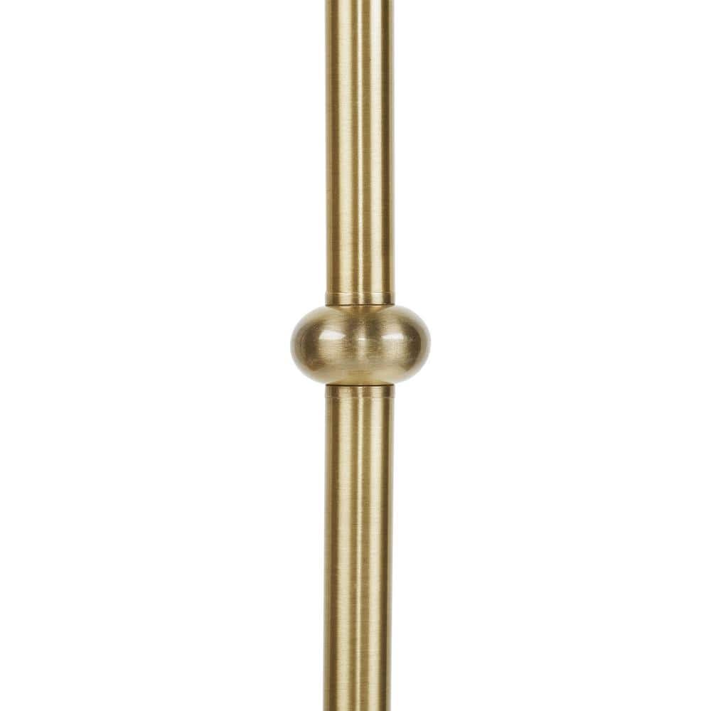 Antique Brass Adjustable Floor Lamp with White Empire Shade