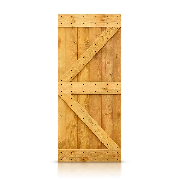 CALHOME 30 in. x 84 in. Distressed K Series Colonial Maple Solid Knotty Pine Wood Interior Sliding Barn Door Slab