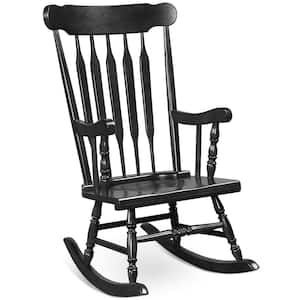 Solid Wood Outdoor Rocking Chair Porch Rocker Indoor Outdoor Seat Glossy