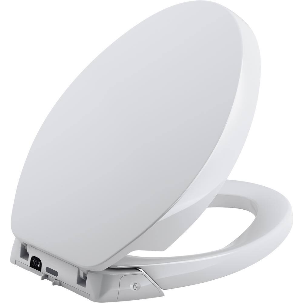 White Elongated Toilet Seat with LED Nightlight and Deodorizer