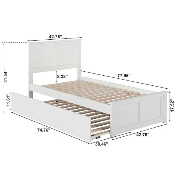 AFI Madison Twin Platform Bed with Matching Foot Board with