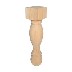 34-1/2 in. x 8 in. Unfinished North American Solid Hardwood Kitchen Island Leg