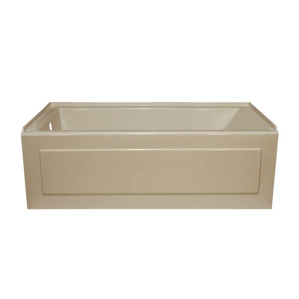 Lyons Industries Linear 5 ft. Whirlpool Tub with Left Drain in Almond