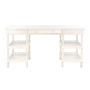 Dixon 60 in. Off-White 1-Drawer Writing Desk