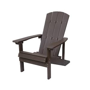 Outdoor Wooden Accent Polystyrene Adirondack Chair in Light Gray for Yard or Fire Pit Lounge Chair