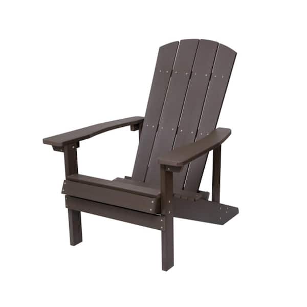 ITOPFOX Outdoor Wooden Accent Polystyrene Adirondack Chair in Light Gray for Yard or Fire Pit Lounge Chair