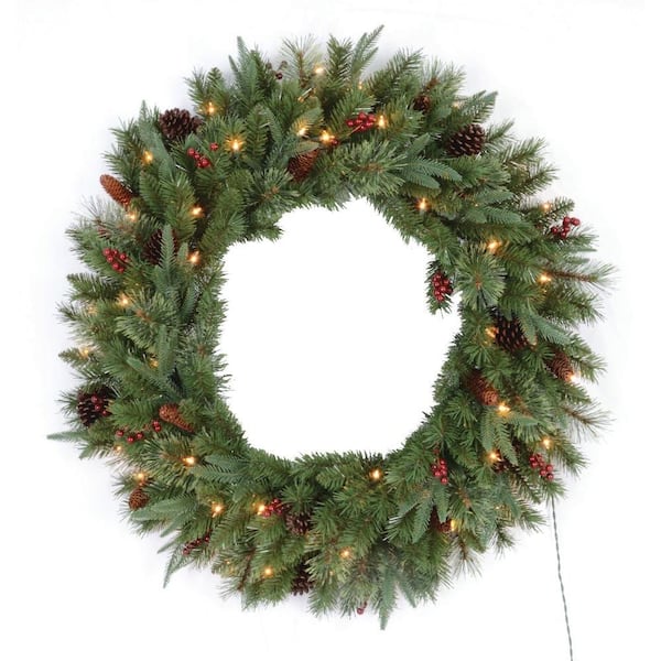 Santa's Workshop 36 in. Highland Artificial Christmas Wreath with UL Lights