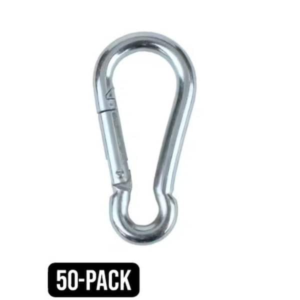 .375 in. x 3.5 in. Steel Silver Carabiners (50 Pack)