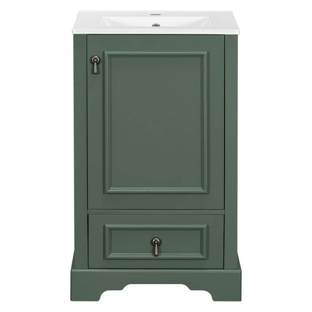 20 in. Single Sink Freestanding Green Bath Vanity with White Ceramic Top price history on PriceWatchPro