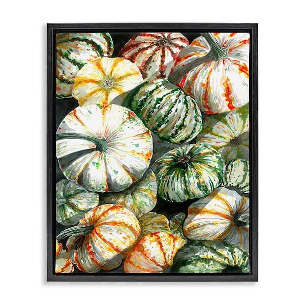 Stupell Industries Mixed Gourd Pattern by Alexandria Gilbert Kincaid 1-Piece Floater Frame Graphic Print Nature Art Print 21 in. x 17 in.