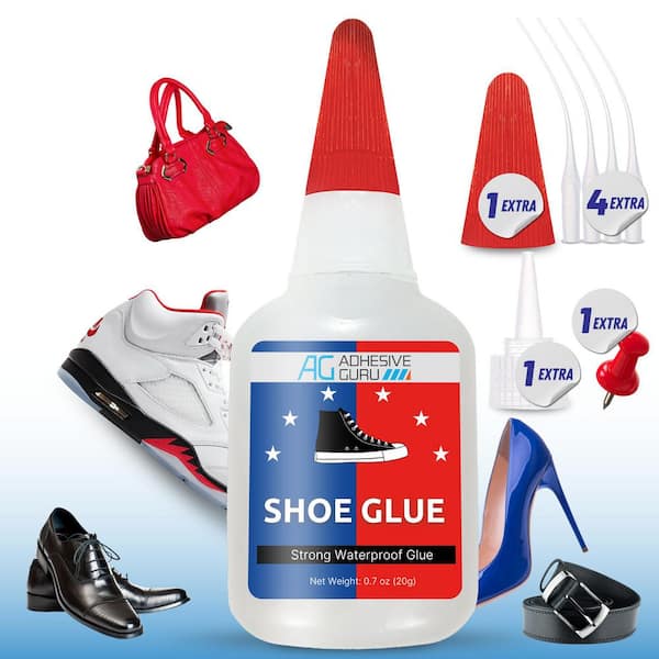 AG Shoe Glue 0.7 oz. Super Glue for Shoe Repairs, Rubber, Leather, Sole Repair Adhesive, Fast-Drying, Clear (1-Pack)