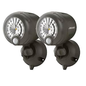 Outdoor 250 Lumen Battery Powered Motion Activated Integrated LED Security Light, Brown (2-Pack)
