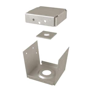 4 in. x 4 in. 18-Gauge Galvanized G185 2-Sided Post Anchor Base (1-Pack)