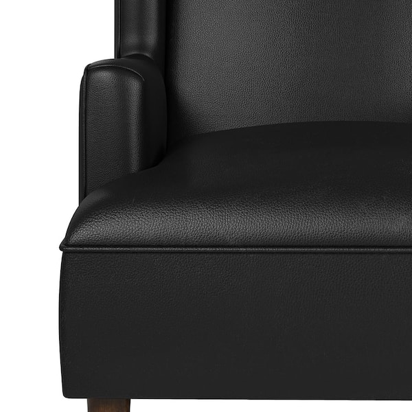 JAYDEN CREATION Jeremias Black Vegan Leather Accent Chair with