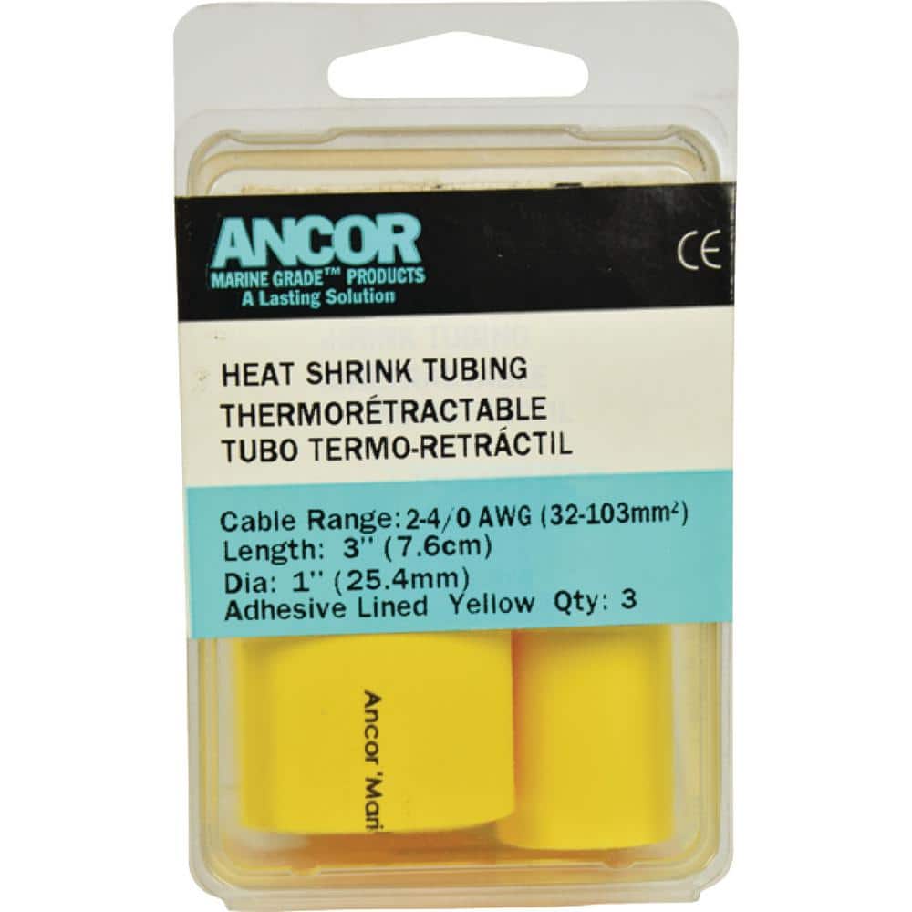 Ancor 1 in. x 12 in. Adhesive Lined Heat Shrink Tubing, Yellow-307924 Adhesive Lined Heat Shrink Tubing Home Depot