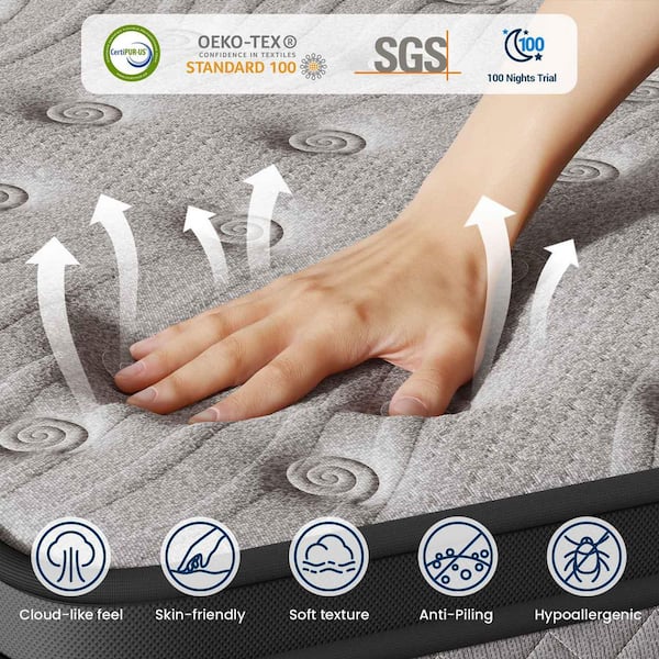 Somnify Twin Medium Hybrid Memory Foam 10 in. Pillow Top