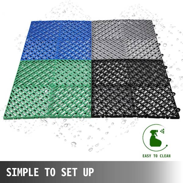 VEVOR Garage Tiles Interlocking Garage Flooring Tiles 12x12 25 Pack Graphite