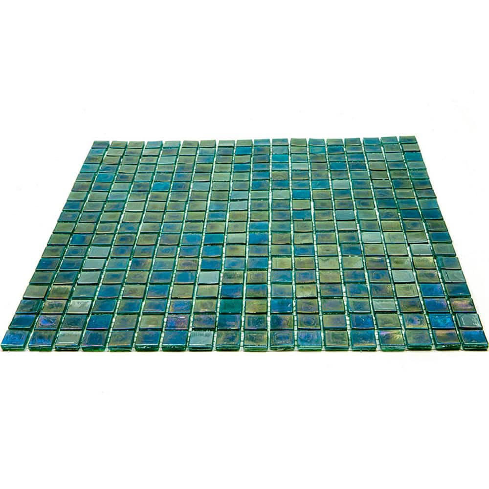 Green-Blue Glossy Glass Mosaic Wall and Floor Tile