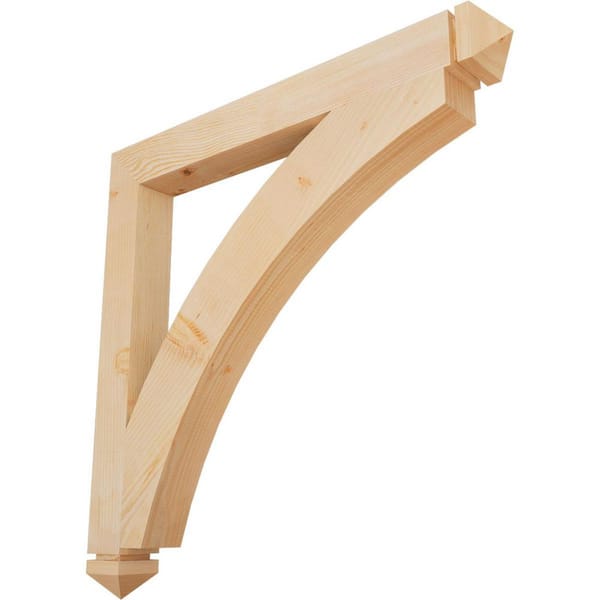 Ekena Millwork 3.5 in. x 38 in. x 38 in. Douglas Fir Thorton Arts and Crafts Smooth Bracket