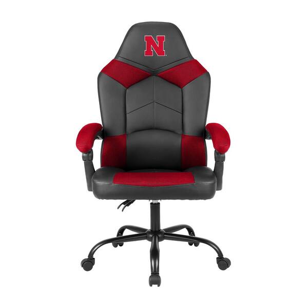 IMPERIAL Univ Of Nebraska Black Polyurethane Oversized Office Chair with Reclining Back