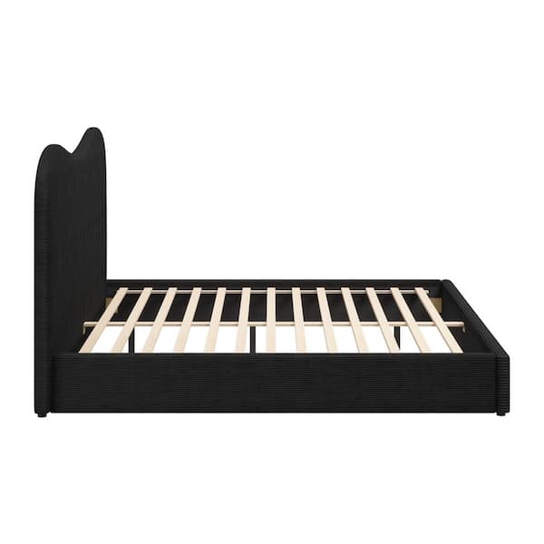Sele Black Rubberwood Frame King Platform Bed