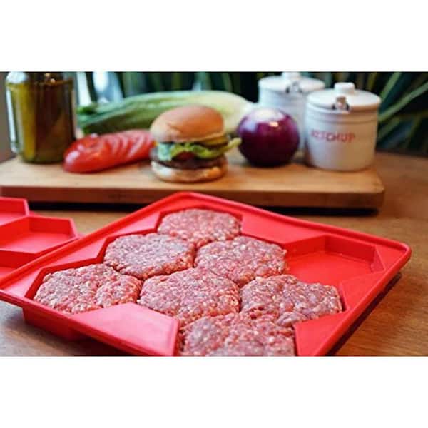 Shape+Store Burger Master 8-in-1 Innovative Burger Press 8-Patty Red