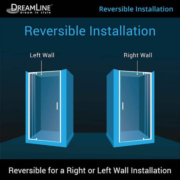 DreamLine Flex 32 in. x 32 in. x 76.75 in. Pivot Shower Kit Door