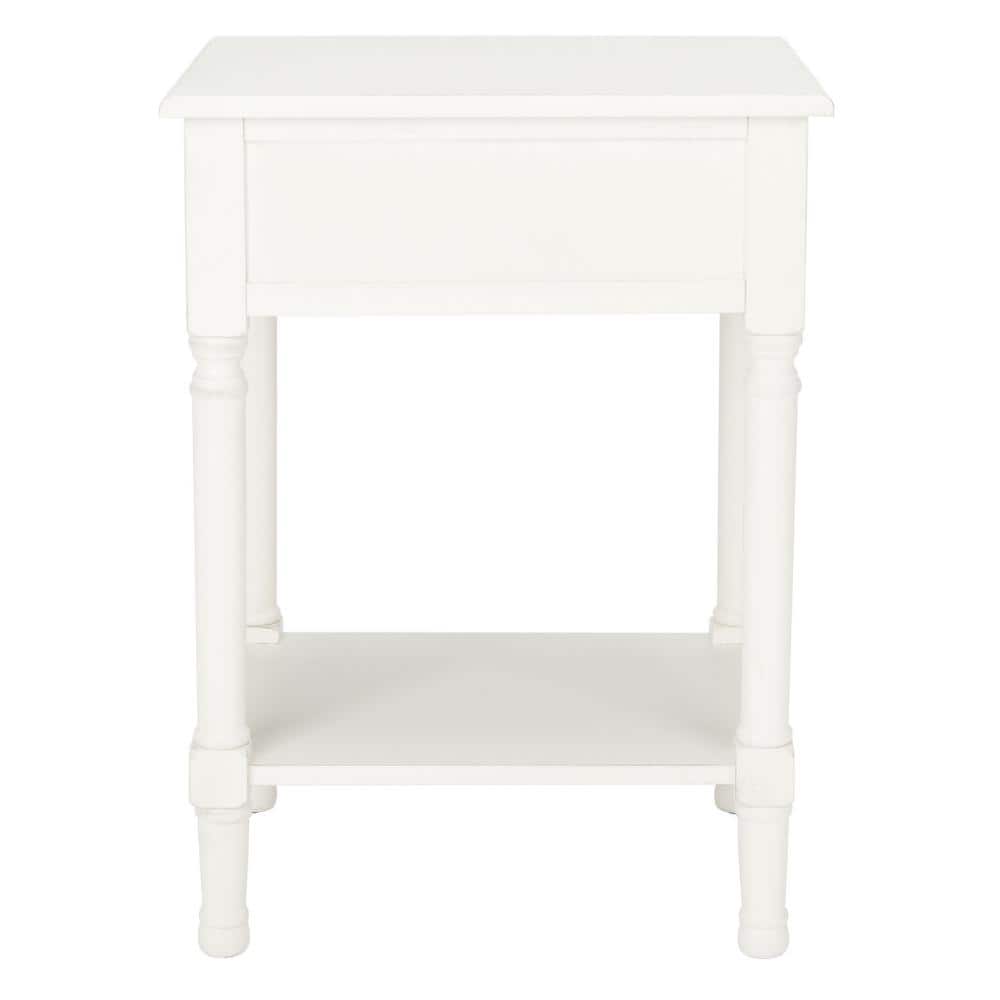 Whitney Distressed White Solid Wood 1-Drawer Accent Table