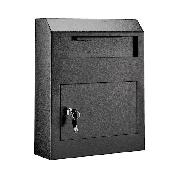 AdirOffice Black Heavy-Duty Secured Safe Drop Box Mailbox