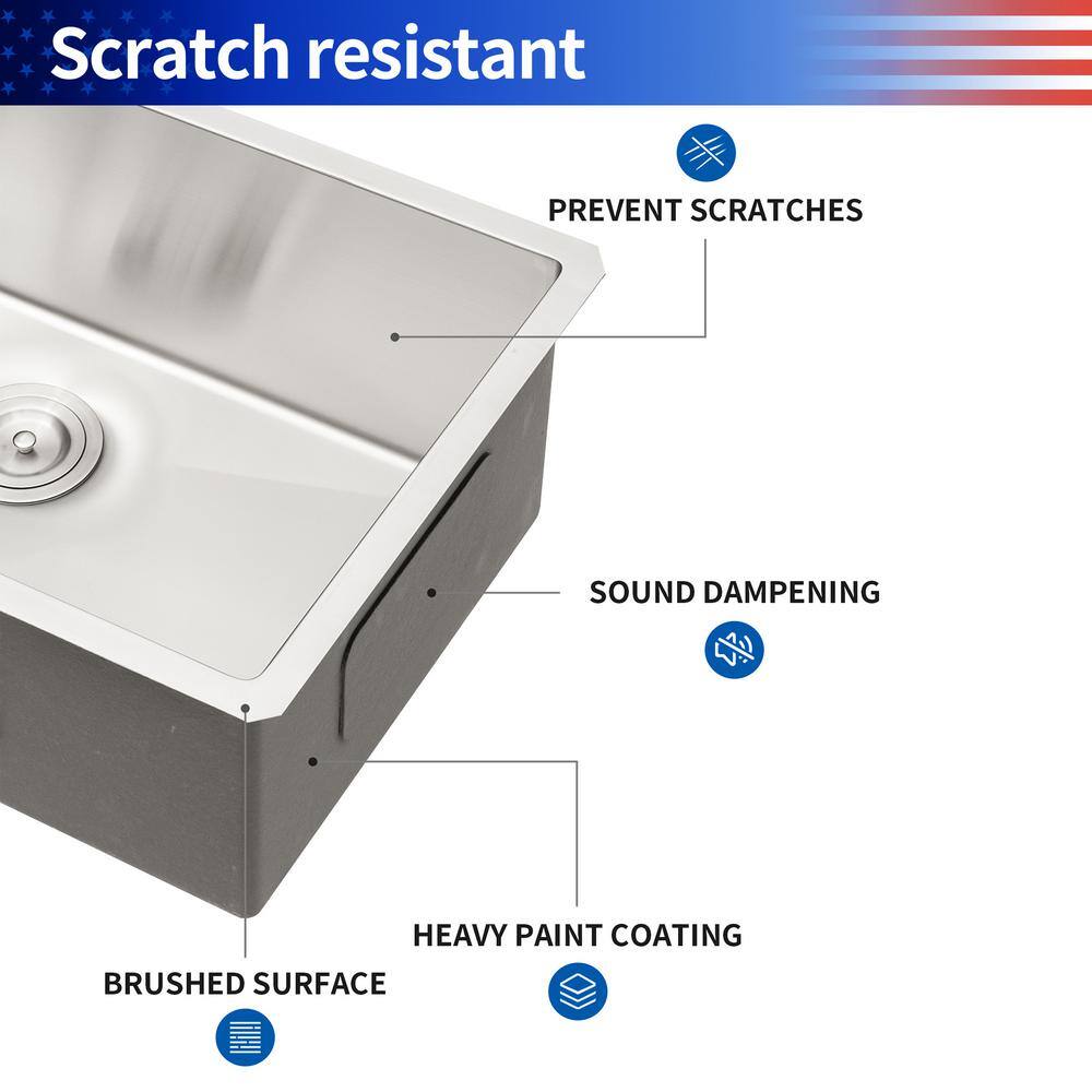 33'' Stainless Steel Undermount Single Bowl Kitchen Sink