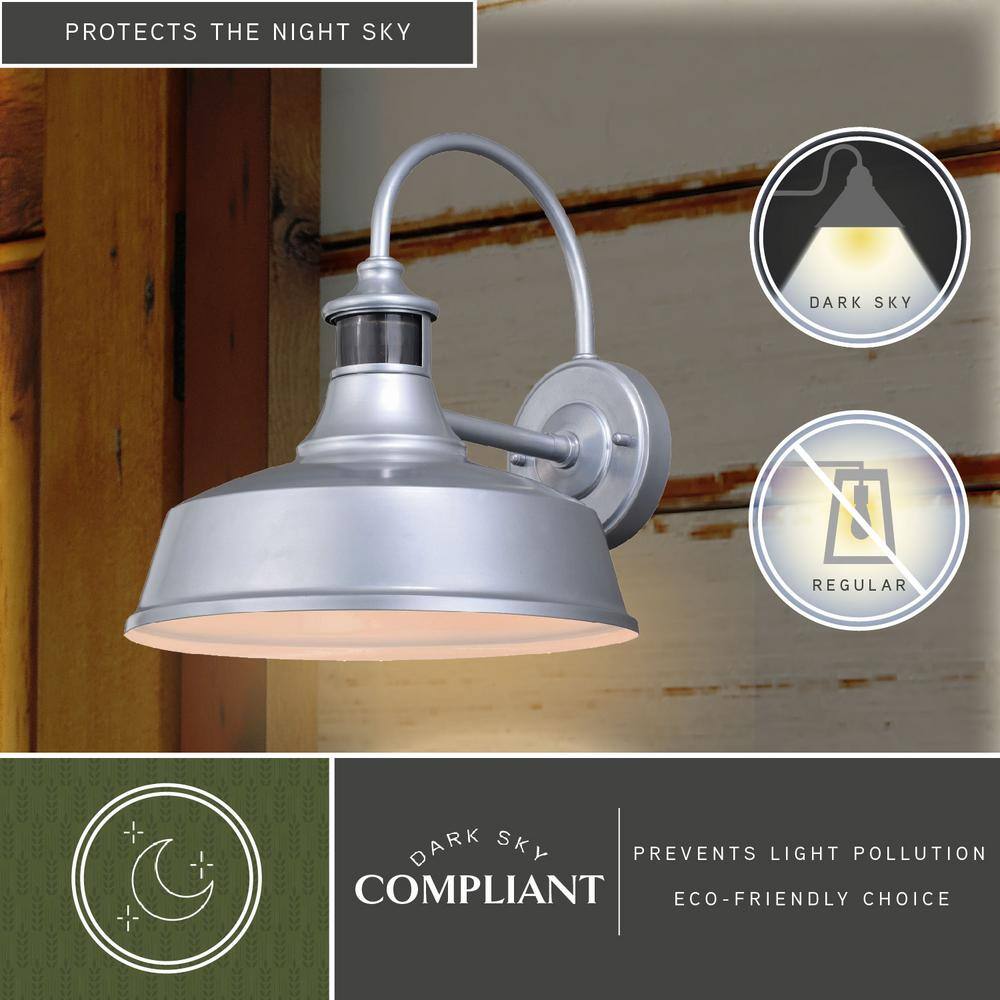 Dorado Satin Silver Steel Motion Sensor Outdoor Wall Light