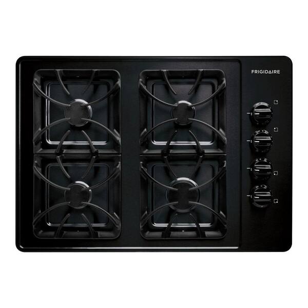 Frigidaire 30 in. Recessed Gas Cooktop in Black with 4 Burners