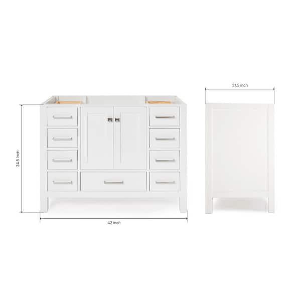 Cambridge 42 in. W Vanity Cabinet Only in White Cambridge 42 in. W Vanity Cabinet Only in White